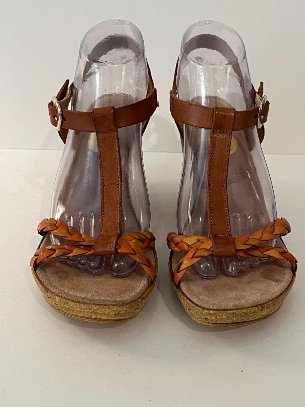 Sotta Sopra Italy Multi Color Leather Colonia Wedge Platform Sandals Women's 9